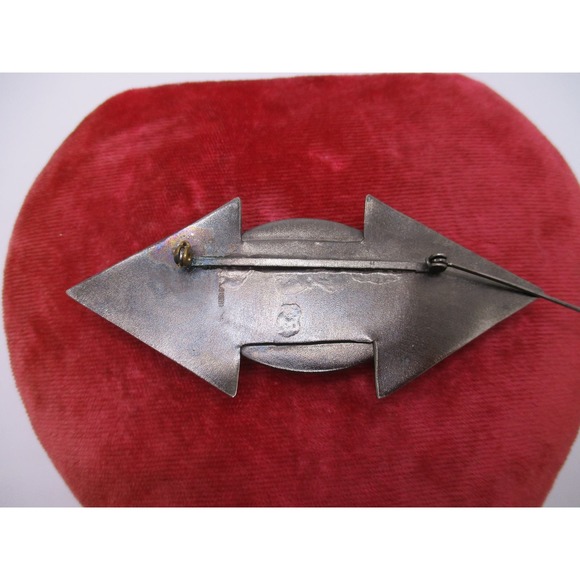 Vintage Tulla Booth Sterling Silver Modernist Purple Stone Triangle Brooch - Picture 6 of 10